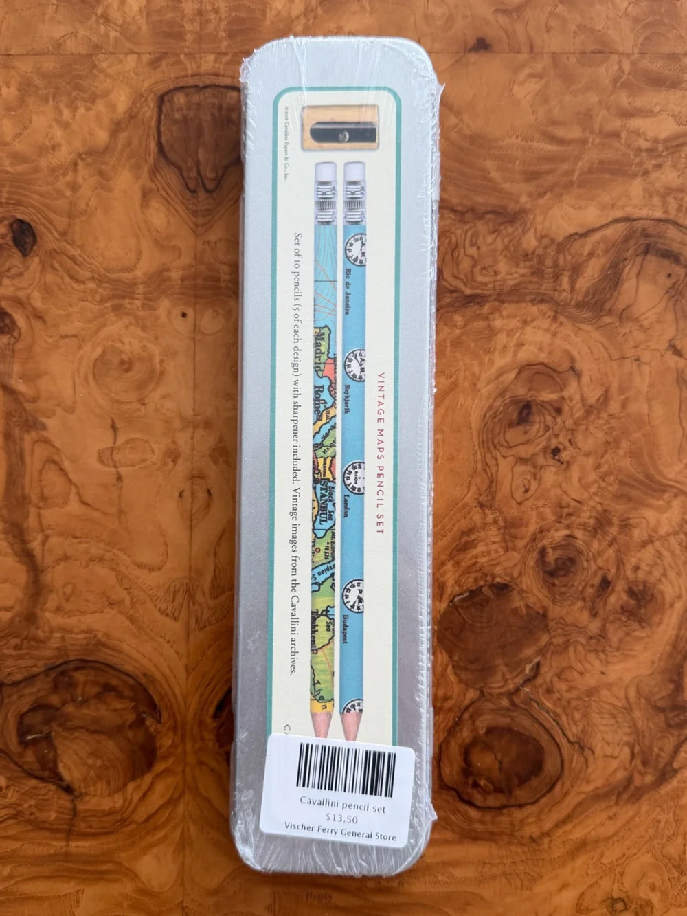 Vintage Maps Pencil Set NWT